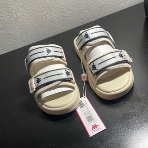 AUTHENTIC JPN SLIDES - BEIGE BLACK WHITE